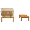 vidaXL Set di divani con cuscino 2 pcs Beige Legno di Acacia Massello