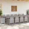 vidaXL Set da Pranzo per Giardino 15 pcs Grigio chiaro Rattan Polt