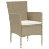 vidaXL Set Mobili da Pranzo per Giardino 3 pz in Polyrattan Beige