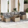 vidaXL Set Divano da Giardino 8 pz con Cuscini Beige in Polyrattan