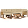 vidaXL Set di divani da esterno con cuscino 7 pcs Naturale e Beige