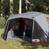vidaXL Tenda Campeggio 10 Persone Grigio e Arancione Impermeabile
