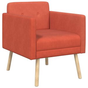 vidaXL Sedia d'accento Rosso Arancio Tessuto in velluto a coste