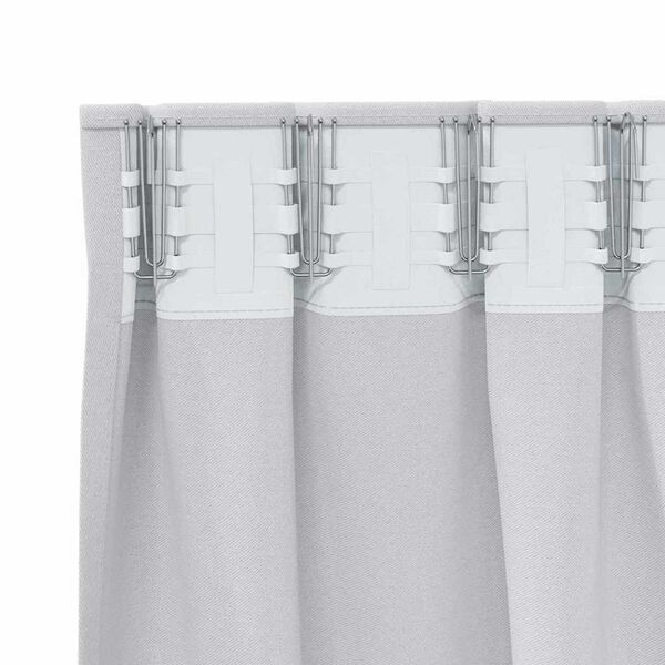 vidaXL Tende Blackout con Anelli 2 pcs Grigio Chiaro 225 x 140 cm