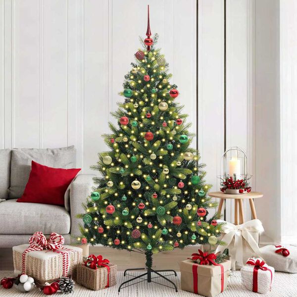 vidaXL Albero di Natale Artificiale a Cerniera con 300 LED 180 cm