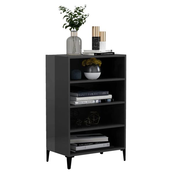 vidaXL Credenza Grigio Lucido 57x35x90 cm in Legno Multistrato