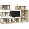 vidaXL Set di Mobili Porta TV 6 pz Rovere Sonoma in Legno Multistrato