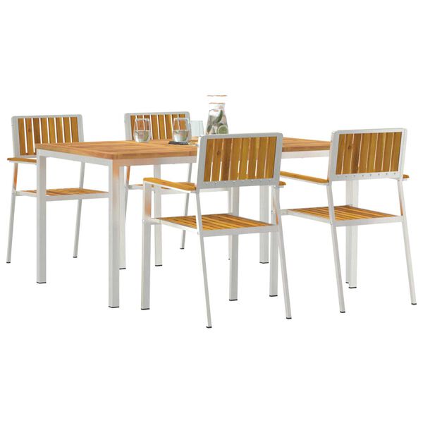 vidaXL Set da pranzo per esterni 5 pcs Legno di Acacia Massello