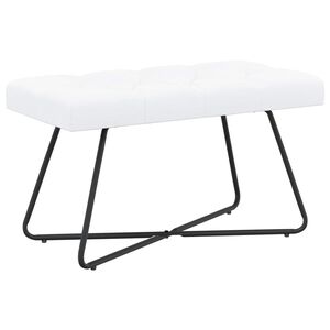vidaXL Panchina con bottoni imbottiti Bianco 80 x 40 x 46 cm Tessuto