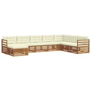 vidaXL Set di divani da esterno 8 pz Naturale e Crema
