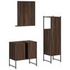 vidaXL Set Mobili da Bagno 3 pz Rovere Marrone in Legno Multistrato