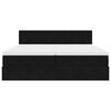 vidaXL Struttura Letto Pouf con Materassi Nero 180x200 cm in Velluto