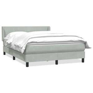 vidaXL Giroletto a Molle con Materasso Grigio Chiaro 160x220cm Velluto