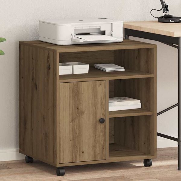 vidaXL Supporto per Stampante rovere artigianale 60 x 50 x 67 cm