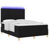 vidaXL Letto a Sorgente LED con materasso Nero 140 x 190 cm Tessuto