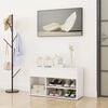 vidaXL Panca Portascarpe Bianco Lucido 80x30x45 cm in Truciolato