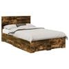 vidaXL Struttura del letto con cassetto Rovere fum&eacute; 135 x 190 cm