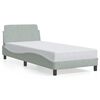 vidaXL Struttura letto Dover Grigio Chiaro 90x190 cm in Velluto