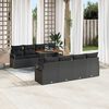 vidaXL Set Divano da Giardino con archiviazione 9 pcs Nero Poly Rattan