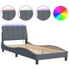 vidaXL Giroletto con LED senza Materasso Hanko Grigio Scuro 90x190 cm in Velluto