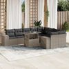 vidaXL Set Divano Giardino 10 pz con Cuscini Grigio Chiaro Polyrattan