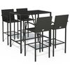 vidaXL Set Bar da Giardino 5 pz Nero in Polyrattan