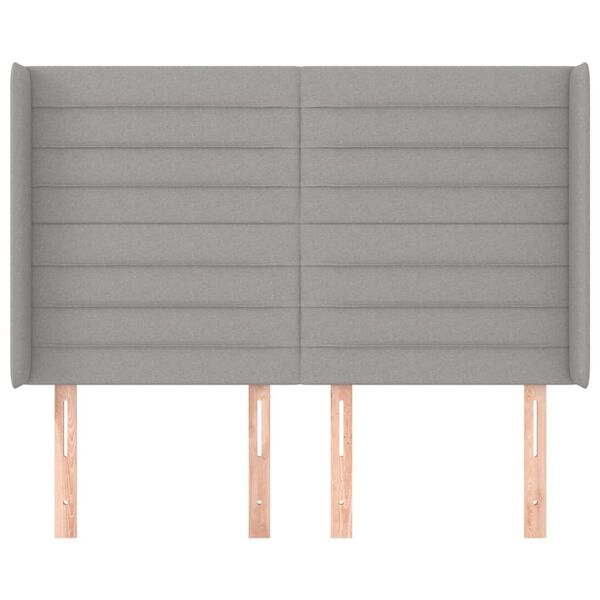 vidaXL Testiera ad Orecchio Grigio Chiaro 147x16x118/128 cm in Tessuto