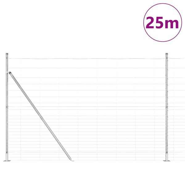 vidaXL Palo della recinzione Zincato 25 x 1,6 m Acciaio