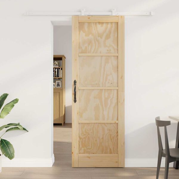 vidaXL Porta scorrevole Marrone 73,5 x 211 cm Pino massello