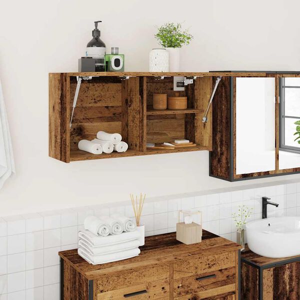 vidaXL Mobile da Bagno Legno Antico 80x25x40 cm in Truciolato