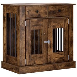 vidaXL Mobile da cassa per cani Rovere Fumo 80 x 47,5 x 80 cm