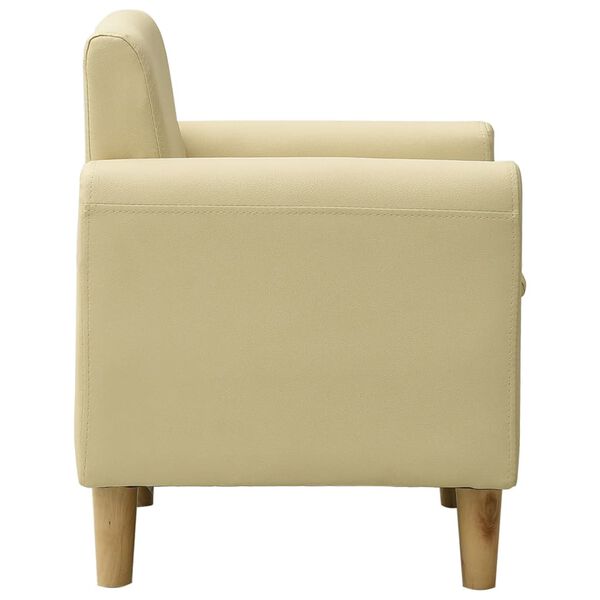 vidaXL Divano per Bambini Bianco Crema in Similpelle