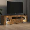 vidaXL Mobile Porta TV con Luci LED Rovere Fumo 60x38,5x48 cm