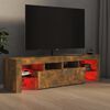 vidaXL Mobile Porta TV con Luci LED Rovere Fumo 60x38,5x48 cm