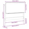 vidaXL Testiera imbottita Bianco e grigio chiaro 100 cm Pino massello