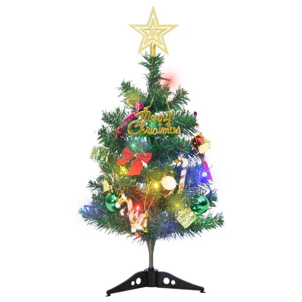 vidaXL Mini Albero di Natale Artificiale con Luci 30 LED Verde 60 cm