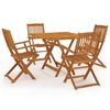 vidaXL Set da Pranzo da Giardino 5 pz Pieghevole in Massello di Acacia