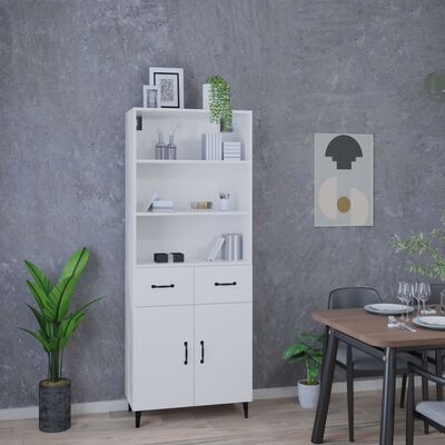 vidaXL Credenza Bianca in Legno Multistrato