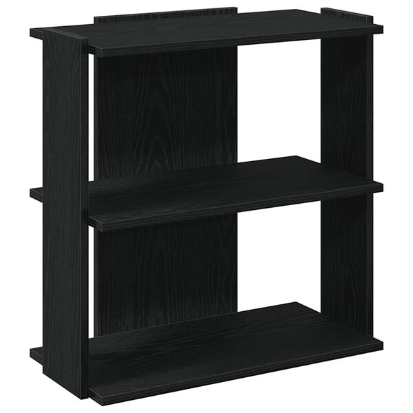 vidaXL Libreria a 3 Ripiani Nera 60x30x60 cm in Legno Multistrato