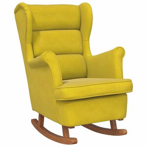 vidaXL Sedia a dondolo con schienale alto in velluto giallo