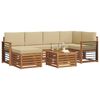 vidaXL Set divano sezionale con cuscino 7 pcs Naturale e Beige