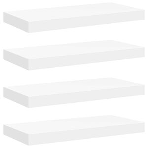 vidaXL Scaffali a Parete 4 pz Bianchi 50x23,5x3,8 cm in MDF