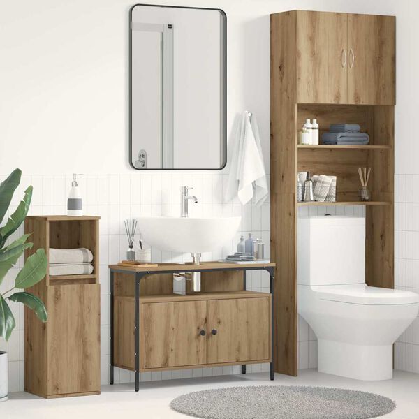 vidaXL Armadio per Lavabo da Bagno rovere artigianale 80 x 30 x 60 cm