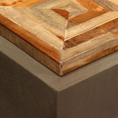 vidaXL Tavolino da Salotto in Teak Rigenerato e Cemento 35x35x45 cm