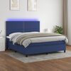 vidaXL Letto a Molle con Materasso e LED Blu 180x200 cm in Tessuto