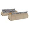 vidaXL Set Divano da Giardino 9 pz con Cuscini Beige in Polyrattan