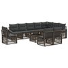 vidaXL Set Divano da Giardino 11 pz Grigio polyrattan