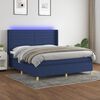 vidaXL Letto a Molle con Materasso e LED Blu 180x200 cm in Tessuto
