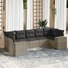 vidaXL Set Divani da Giardino 7pz con Cuscini Grigio Chiaro Polyrattan
