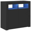 vidaXL Credenza con Luci LED Nera 80x35x75 cm